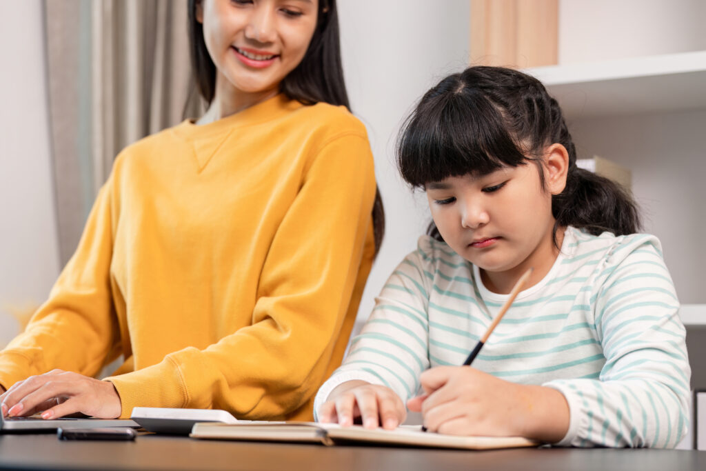 an image of a private one-to-one math tuition session of a primary student