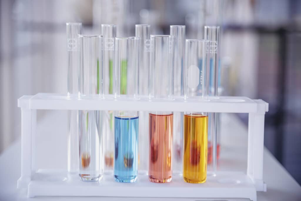 Test tubes showing different precipitates in an O Level Chemistry qualitative analysis practical